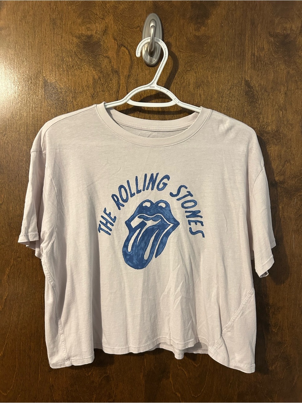American Eagle The Rolling Stones Graphic Tee in Light Gray with Blue Logo